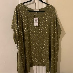 Michael Kors Metallic Print Top- Plus size